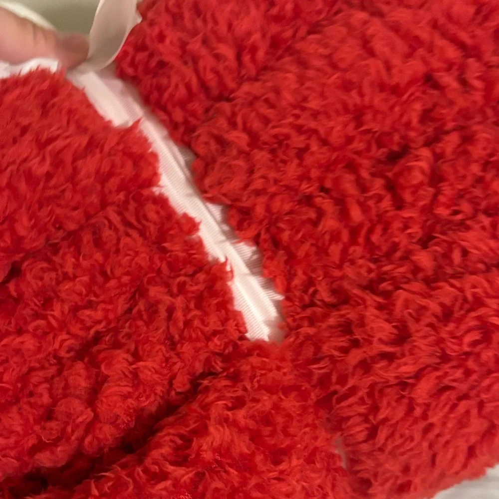 Faux Shearling Red King Blanket 102x90 new